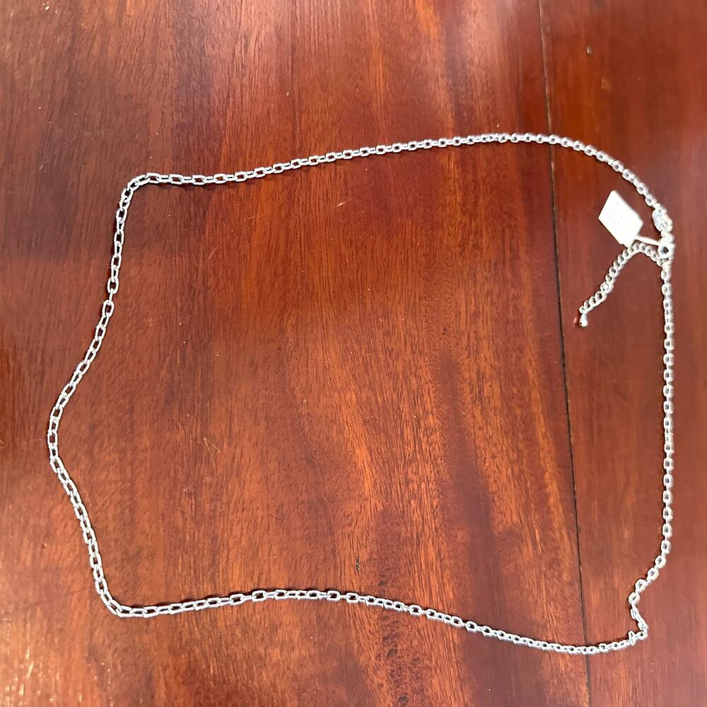 Lia Sophia Necklace NWT Silver tone Chain Link Minimalist 30" - 32.5" Long